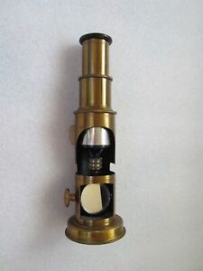 Original Authentic Antique Brass Drum Microscope Made In France 6 