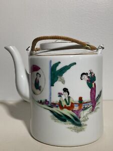 Antique Authentic Jingdezhen Chinese Porcelain Teapot Marked
