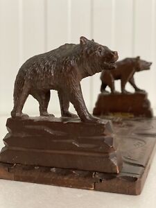 Sale A Swiss Black Forest Interlaken Bear Bookend Book Stand With Bears