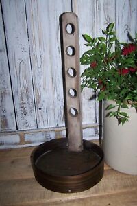Primitive White Washed Shaker Wood Candle Shelf Self Standing Wall Hanging