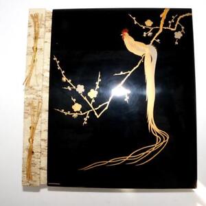 Japanese Zohiko Wooden Gold Makie Photo Album Chicken Design W Box Wbx162
