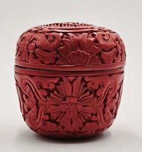 Vintage Japanese Red Lacquer Tea Caddy With Lid 2 5 Diameter