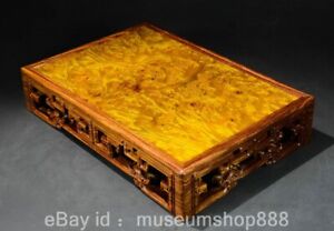 12 8 Old Chinese Golden Camphor Wood Craving Furniture Base Small Tea Table