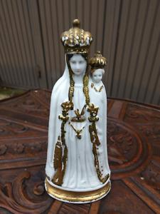 Antique Porcelain Madonna Figurine Statue