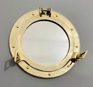 Nautical Brass Porthole Round Designer Polish Finish With Antique Mirror