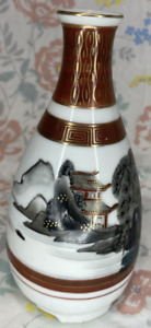 Vintage Japanese Kutani Classic Landscape Tokkuri Or Sake Bottle 5 3 4 A 