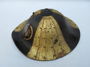 Jingasa Treasure Bag Family Crest 13 9 Inch 19th C Edo Samurai Hat Japan Antique