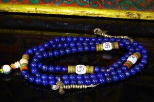China Tibet Nepal Lazurite Inlay Gemstone Bracelet Necklace Buddha Bead
