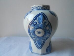 Antique Ceramic Vase Dutch Delft Xviiith Century Pottery 21 Cm Accident