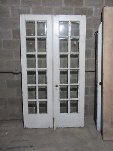  Antique 12 Beveled Lite Double Entrance French Doors 50 75 X 90 5 Salvage