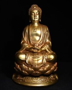 13 Tibet Temple Bronze Gilt Shakyamuni Sakyamuni Shakya Mani Buddha Statue