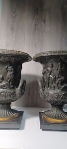 19th Century Bronze Urns Set Of 2 Grand Tour Bronze