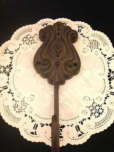 Antique Cast Iron Wall Hook Brown Scrolled Decorative Coat Hat Hanger Vintage
