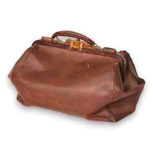 Brown Leather Doctor S Medical Travel Bag 15 Antique Circa 1900