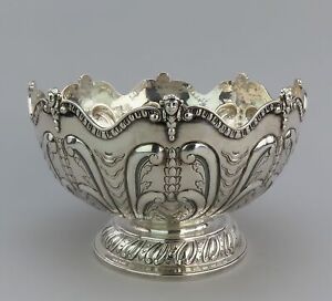 Superb 1778 English Sterling Silver Centerpiece Bowl Thomas Heming Masks Design