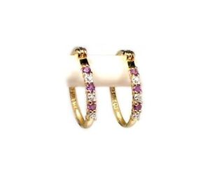 Amethyst Hoops Diamond Accent 18kt Gold On Sterling Empress Catherine The Great