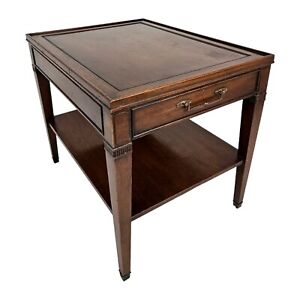 Mid Century Hekman End Table Walnut With Drawer And Shelf Vintage