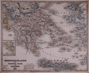 Dated 1831 Universal Atlas Map Griechenland Greece Candia 10x12 1271