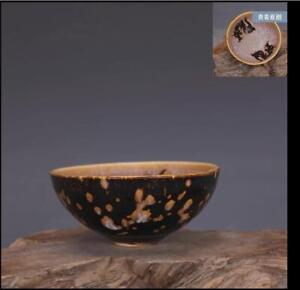 4 2 Old Porcelain Song Dynasty Jizhou Kiln Black Fambe Dragon Jianzhan Teacup