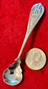 Sterling Silver 3 5 8 Master Salt Spoon Unidentified Maker Monogrammed