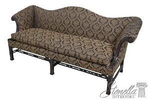 61360ec Antique Chippendale Camelback Sofa W New Upholstery