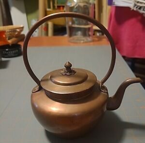 Antique Hand Forged Copper Tea Pot Kettle From China W Nice Ornamentation