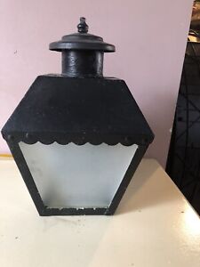 Antique Copper Porch Light Sconce Lantern Vtg Tudor Arts Crafts Mission