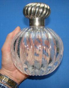 Antique Sterling Silver John Grinsell Sons Decanter Bottle Jar Rare Signed 