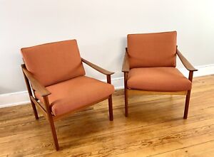 Peter Hvidt For Soborg M Bler Danish Mid Century Modern Teak Lounge Chairs