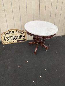 64782 Rare Round Top Victorian Walnut Lamp Table Stand
