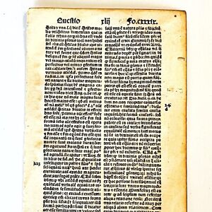 Rare Medieval European 1493 Incunabula Christian Theology Doctrine Book Leaf B