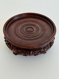 Antique Chinese Magnificently Carved Wood Stand Fits 2 7 8 Vase