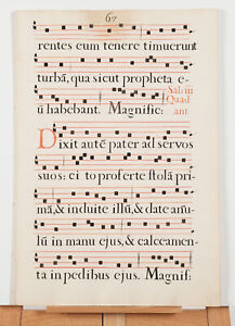 17th Century Antiphonal Music 4 Page Vellum Manuscript 18 12 Pages 67 68 73 74