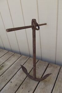 Antique Forged Kedge Boat Anchor 24 Tall 22 Wide 10 Lbs