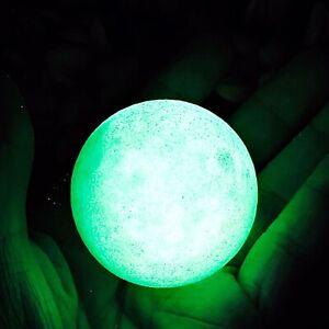 Moon Light Stone Shield Leklai Ball Green Glow In Dark Protect Thai Amulet 17124