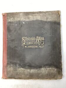 Antique 1920 Standard Atlas Of Saline County Kansas