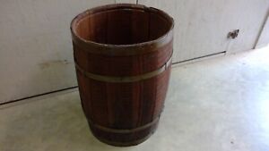 Vintage Wooden Nail Keg Rustic Barrel Primitive Farm Decor 17 Tall Nice 