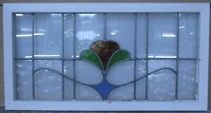 Old English Leaded Stained Glass Window Transom Pretty Abstract 33 3 4 X 17 3 4