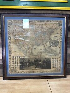 Antique Phelps Watson S Map Of The United States Published 1860 Pro Framed