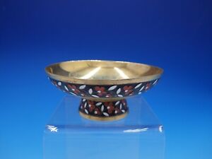 Russian 916 Silver Enameled Floral And Vermeil Bowl With Pedestal 4283 