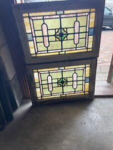 Sg 4689 2 Available Price Each Antique Stainglass Window 18 5x 27 
