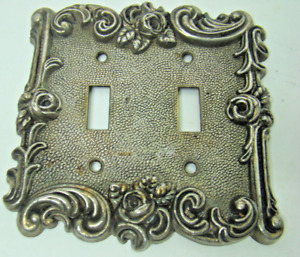 Vintage 1967 American Tack Hardware Double Light Switch Wall Plate Roses 60tt
