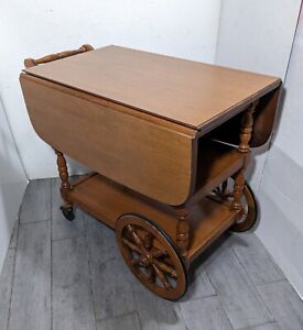 Vintage Tell City Chair Co Maple Drop Leaf Butler Tea Bar Serving Cart Trolley