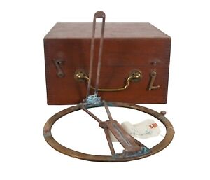 Vintage Thomson System Azimuth Nautical Navigation Instrument Circle Case