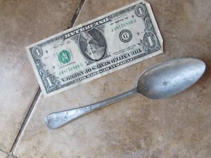 Very Rare Early Lg Colonial Antique Pewter Spoon 1770 Hand Made Revolution