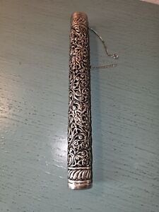 Antique Silver Scroll Container Very Ornate