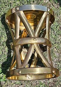 Vintage Handcrafted Hollywood Regency Gold Polished Brass Tabouret Stool Table