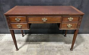 Baker Furniture Mahogany Chinese Chippendale Style Writing Desk Banded Edge Mint