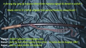 28 1 2 Japanese Samurai Sword Katana By Kanetsugu 1867 Nbthk Tokubetsu Hozon