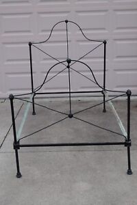 Antique Cast Iron Twin Size Single Bed With Side Rails Dome Top Shape